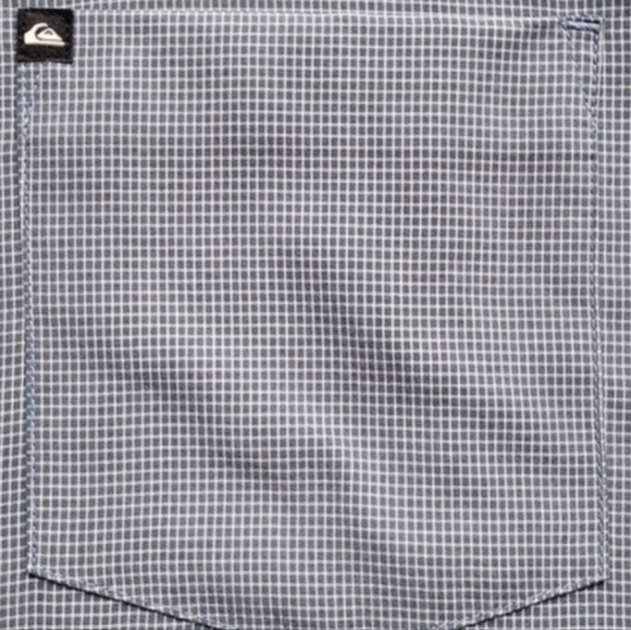 Quiksilver Blue & White Windowpane Plaid Short Sleeve Soft Modal Blend Shirt, S - Picture 9 of 13